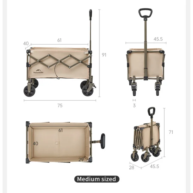 Складаний візочок Naturehike CNK2350JJ012, 70 л, чорний — Photo 1