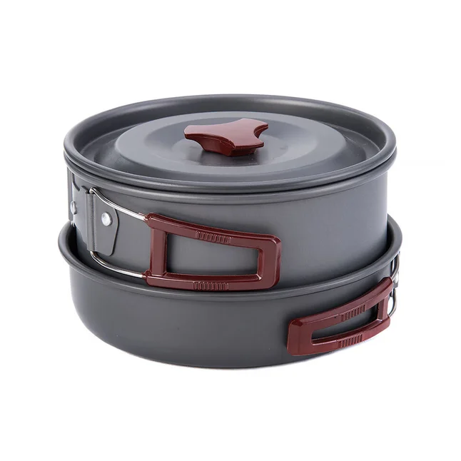 Набір посуду Naturehike 3-4 NH (2 каструлі+ кришки+сковорода) carbon (NH15T203-G) — Photo 3
