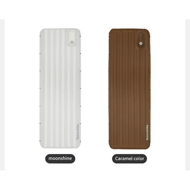 Матрац туристичний надувний одномісний Naturehike CNK2450WS035, 198х68х9.5 см, коричневий із вбудованою помпою для надування — Photo 1