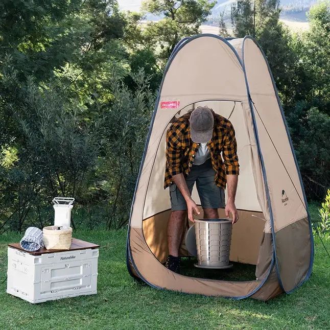 Намет-душ Naturehike Utility Tent 210T polyester NH17Z002-P, коричневий — Photo 5