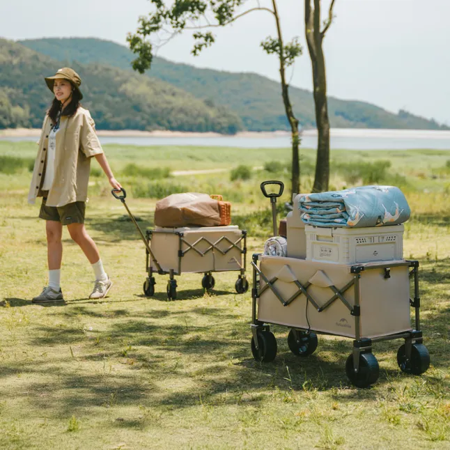 Складная легкая кемпинговая тележка Naturehike CNK2350JJ012, 50 л, коричневая — Photo 1