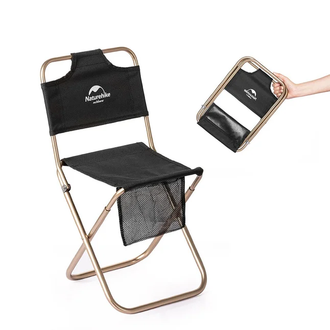 Стілець складаний зі спинкою Naturehike mz01 black NH18M001-Z — Photo 1