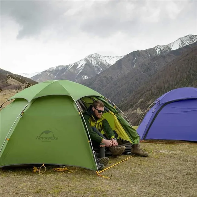 Намет двомісний зі сферичним куполом Naturehike Cloud Peak 2 NH17K240-Y 20D, темно-зелений — Photo 3
