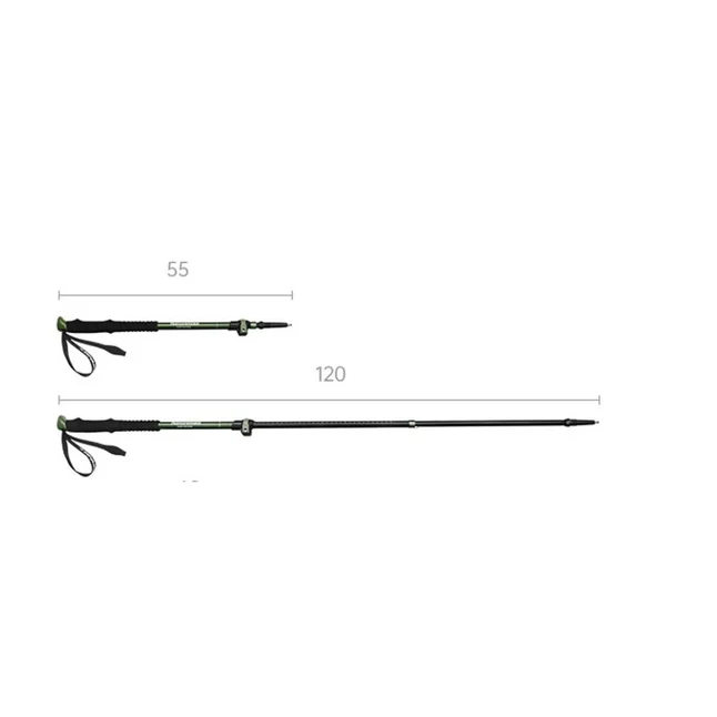 Трекінгова палиця 3-сек. Naturehike CNK2550DS010, 55-120 см, алюміній, зелена — Photo 2