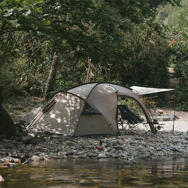 Намет двомісний з великим тамбуром та навісом Naturehike Shandi CNK2300ZP017, сірий — Photo 1