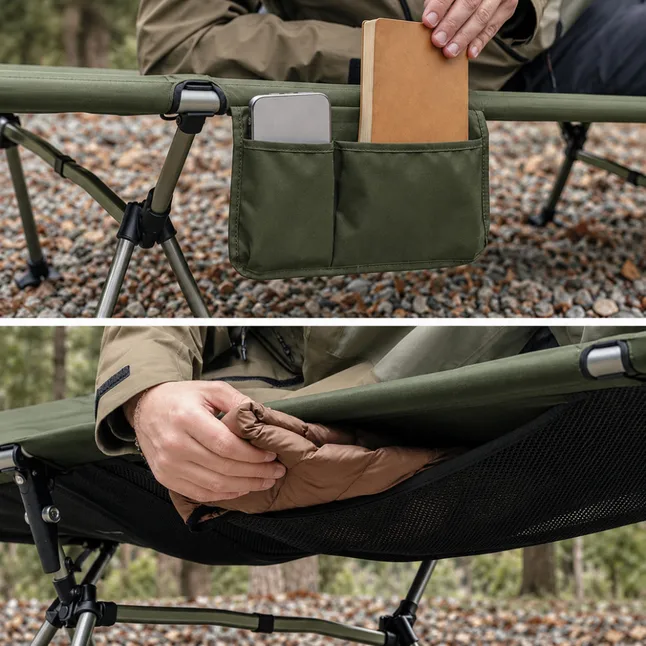 Кровать складная туристическая ультралегкая Naturehike XJC04 Q-9E NH19JJ006, одноместная, 190 х 70 х 38 см, темно-зеленый — Photo 3