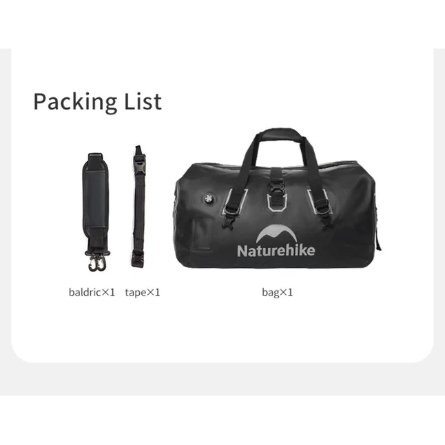 Водонепроникна дорожня сумка Naturehike CNK2450XB015, 60 л, чорна — Photo 1
