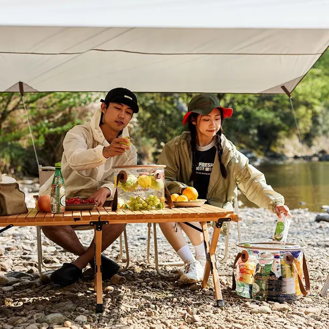 Складаний контейнер для води з ПВХ Naturehike NH20SJ040, 20л, прозорий — Photo 2