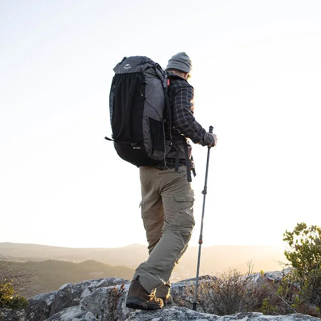 Рюкзак туристичний Naturehike Rock NH19BP095, 60+5 л, графіт в клітинку — Photo 9