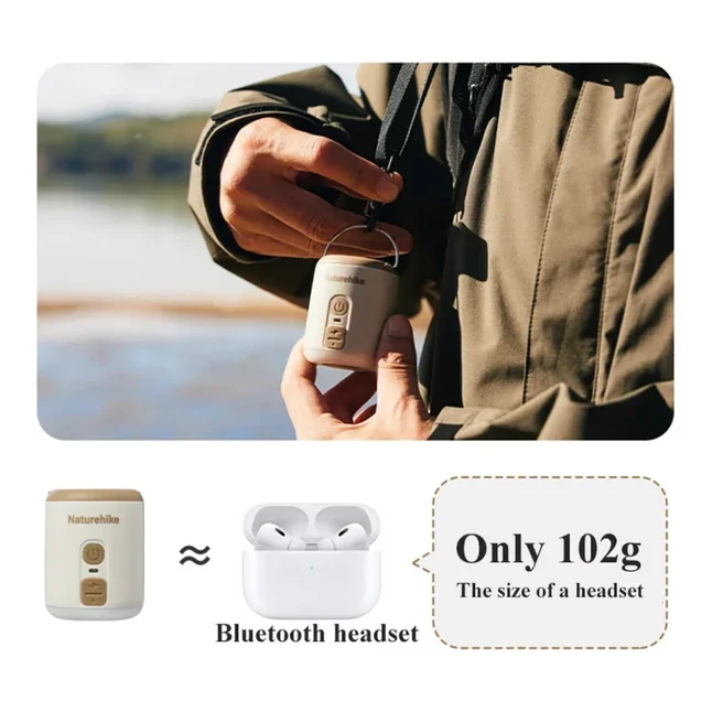Міні насос - нічник - вентилятор Naturehike CNK2300DQ022, бежевий — Photo 7