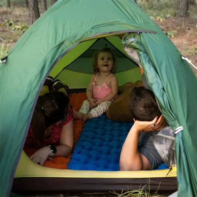 Матрац туристичний надувний одномісний Naturehike FC-10 NH19Z032-P 195x59x6.5 см, блакитний для кемпінгу — Photo 2