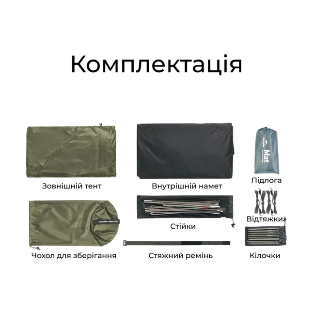 Намет надлегкий двомісний Naturehike Mongar Hiking Tent Pro CNK2550WS037, 20D, зелений — Photo 8