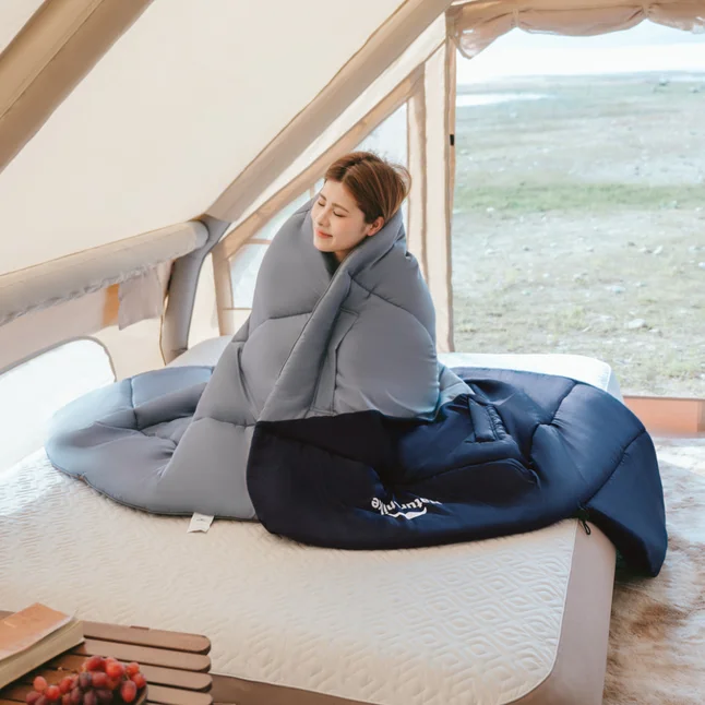 Спальник з капюшоном Naturehike Sunny Day PL02 U250 CNK2550WS028, (8,5°C), лівий, блакитно-синій — Photo 6