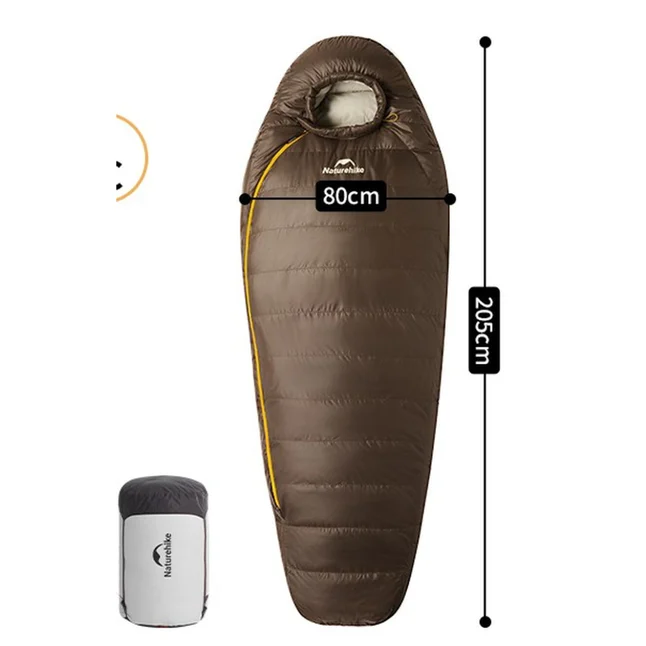Спальник з натуральним пухом Naturehike Snowbird CNK2550WS014, p-р L, темно-коричневий 400 г — Photo 7