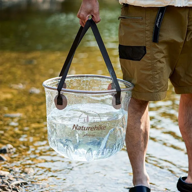 Складаний контейнер для води з ПВХ Naturehike NH20SJ040, 20л, прозорий — Photo 9