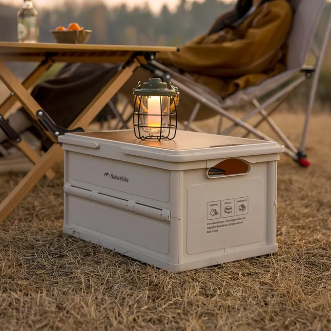 Складной контейнер для хранения с ручкой Naturehike Lingyue R CNK2550XB017, 25 л, светло-бежево-серый — Photo 6