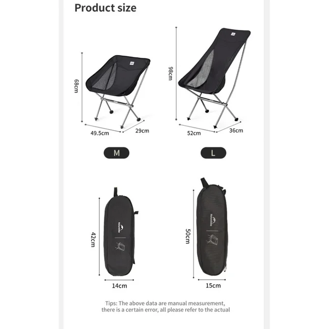 Стілець складаний ультралегкий Naturehike Stellaluna L04 CNK2450JJ015, розмір L, алюміній, сірий — Photo 3