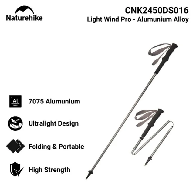 Трекинговая палка Naturehike CNK2550DS016, 57-120 см, зеленая — Photo 1