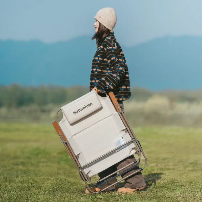 Крісло складане з регульованим нахилом Naturehike CNK2550JJ012, вуглецева сталь, чорний — Photo 3
