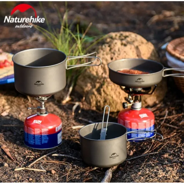 Каструля титанова зі складною ручкою 1300 мл Naturehike NH18T202-B — Photo 5