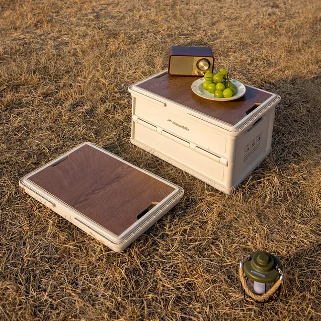 Складной контейнер для хранения с ручкой Naturehike Lingyue R CNK2550XB017, 25 л, светло-бежево-серый — Photo 8