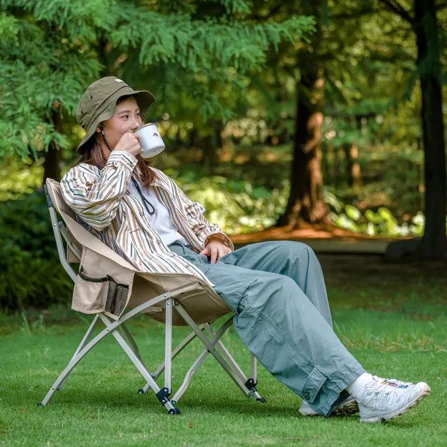 Стілець складаний Naturehike Stellaluna T04 CNK2550JJ022, вуглецева сталь, хакі — Photo 4
