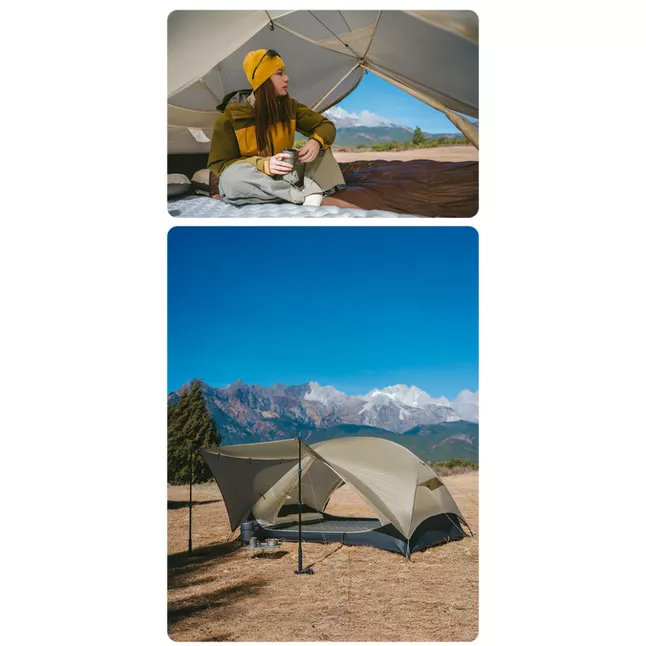 Намет двомісний ультралегкий Naturehike Mongar UL CNK2550WS016, коричневий — Photo 7