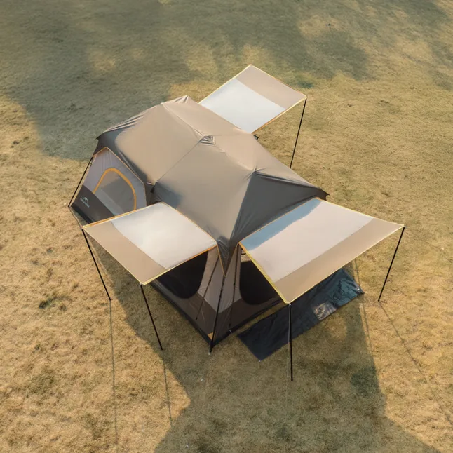 Намет шестимісний Naturehike Cape 8.4 CNK2450WS050 з швидким розкриттям, сіро-коричневий — Photo 6