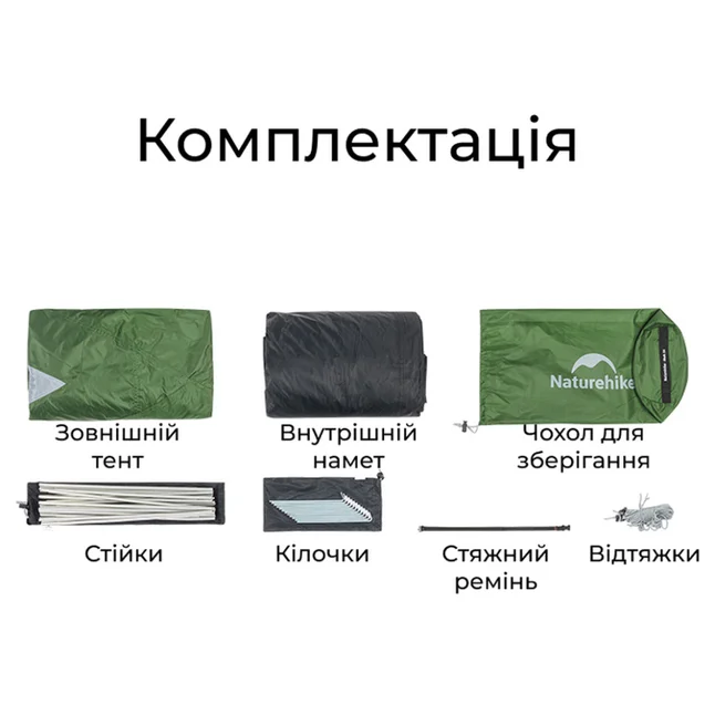 Намет тримісний Naturehike Bleik Series Tent CNK2550WS038, зелений (6977465863546) — Photo 5