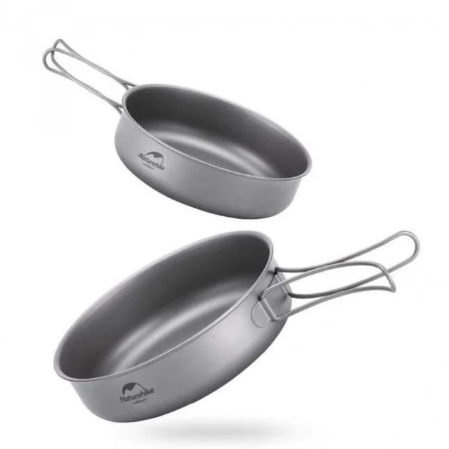 Сковорідка титанова з розкладною ручкою Naturehike NH18T010-A, 17 см — Photo 1
