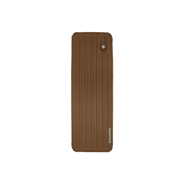 Матрац туристичний надувний одномісний Naturehike CNK2450WS035, 198х68х9.5 см, коричневий із вбудованою помпою для надування