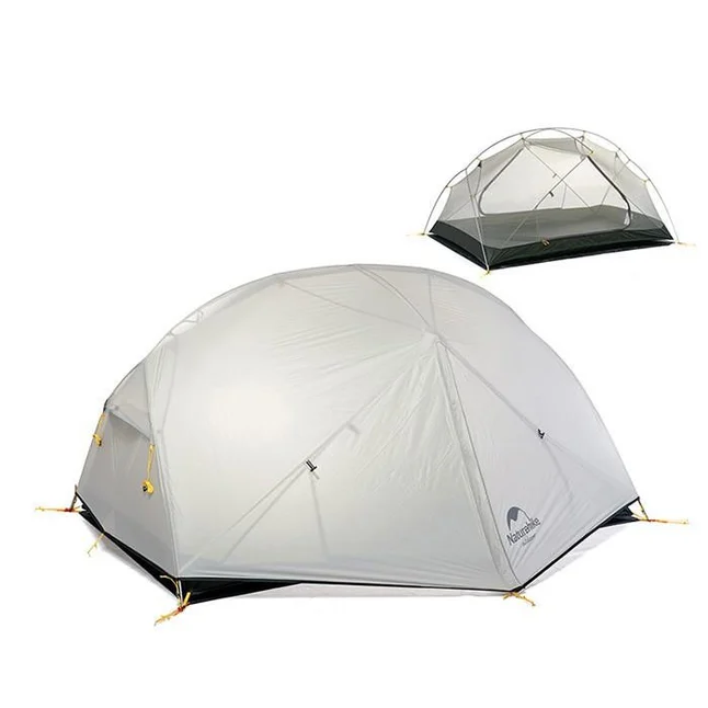 Намет Naturehike Mongar NH17T007-m, 20D, надлегка двомісна з футпринтом, сірий