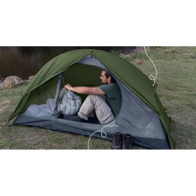 Намет надлегкий одномісний з футпринтом Naturehike Cycling 1 NH18A095-D, 210T, темний зелений — Photo 4