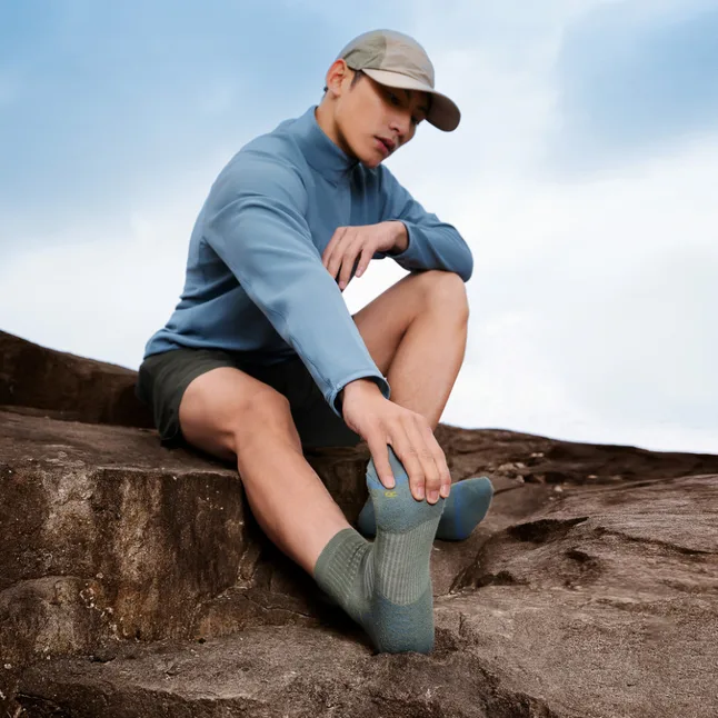 Шкарпетки туристичні полегшені з амортизацією Naturehike CYY2611FS010, M, зелений — Photo 4