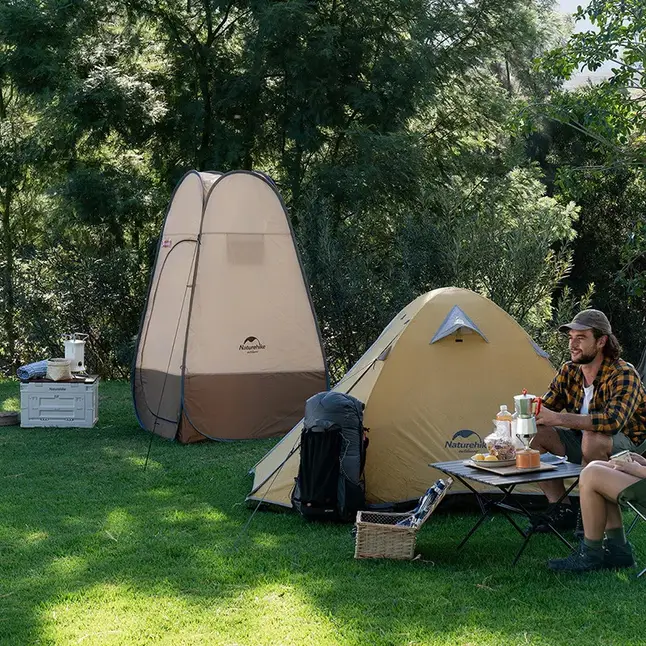 Намет-душ Naturehike Utility Tent 210T polyester NH17Z002-P, коричневий — Photo 9