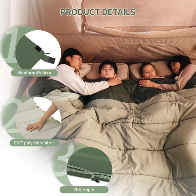 Спальный мешок двухместный Naturehike CNK2300019, коричневый — Photo 4