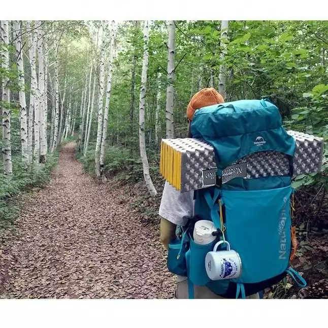 Килимок туристичний складаний одномісний IXPE Naturehike Thickened NH20FCD07 кемпінговий з алюмінієвою плівкою, 187x56x2,5 см, жовтий — Photo 7