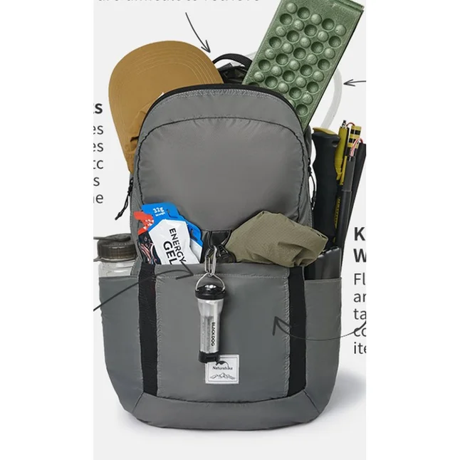 Рюкзак компактний надлегкий Naturehike NH17A017-B Yunyan, 30 л, сірий — Photo 1