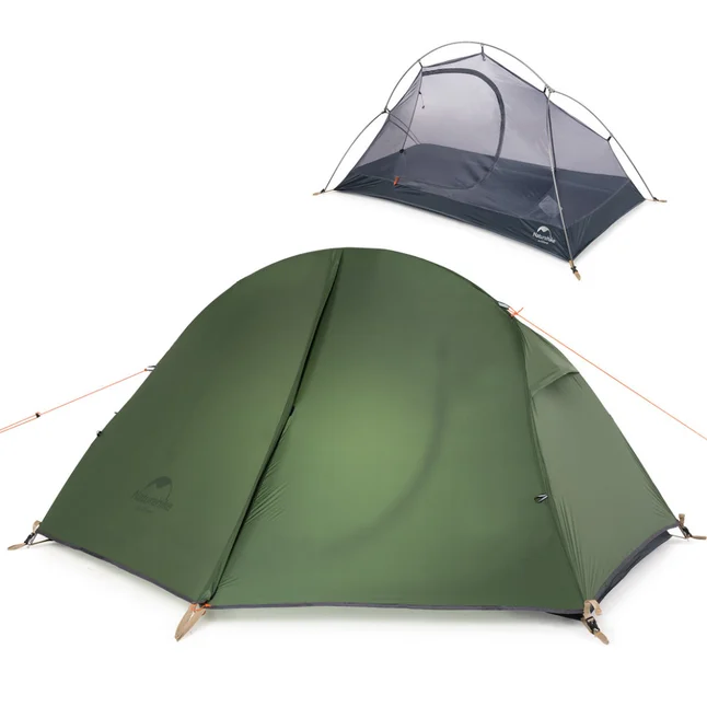 Намет надлегкий одномісний з футпринтом Naturehike Cycling 1 NH18A095-D, 210T, темний зелений — Photo 1