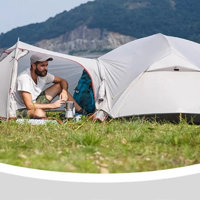 Намет Naturehike Mongar NH17T007-m, 20D, надлегка двомісна з футпринтом, сірий — Photo 4