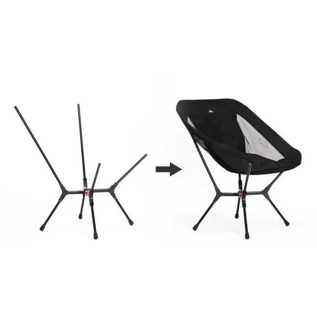Стілець складаний ультралегкий Naturehike CNK2550JJ013 Yamami YL01, розмір М, алюміній, сірий — Photo 2