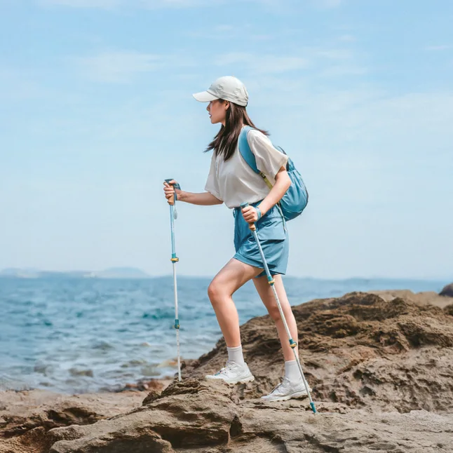 Трекинговая палка Naturehike CNK2550DS013, 90-120 см, голубая — Photo 2