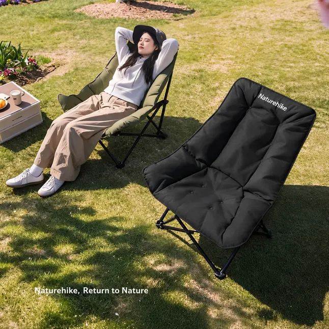 Крісло туристичне складане з високою спинкою Naturehike CNK2450JJ020, зелений — Photo 2