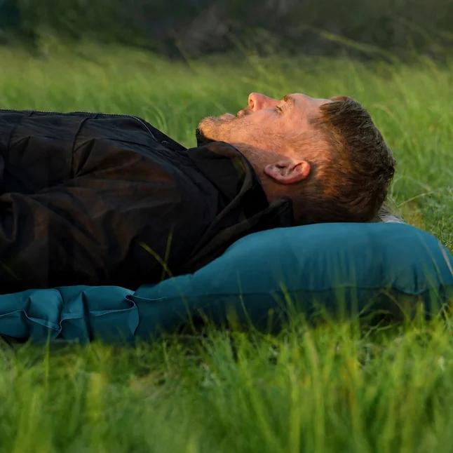Матрац туристичний надувний одномісний Naturehike CNK2550WS019, 200x60x9.5 см, синій, прямокутний із вбудованою помпою — Photo 3