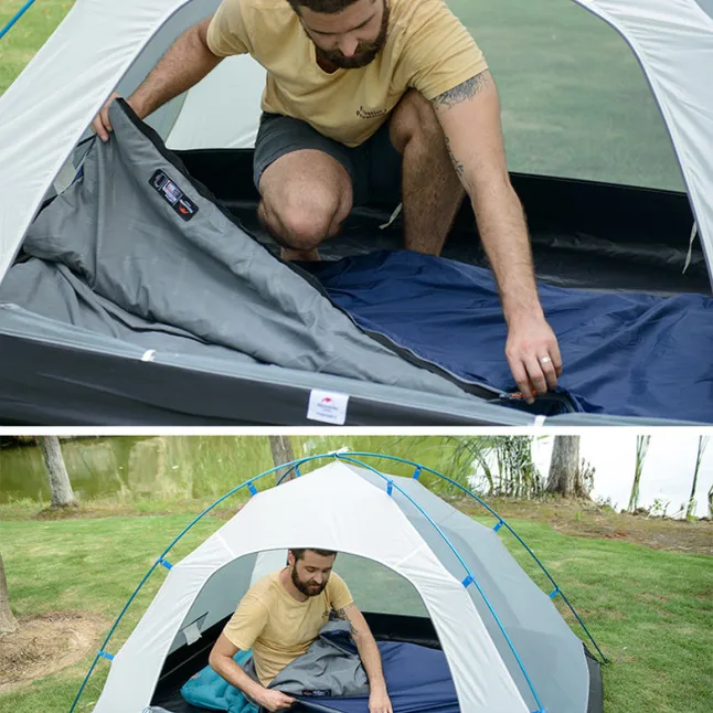 Спальник надлегкий Naturehike Ultra light LW 180 NH15S003-D, (20 ° c), p-p m, лівий, Блакитний — Photo 5