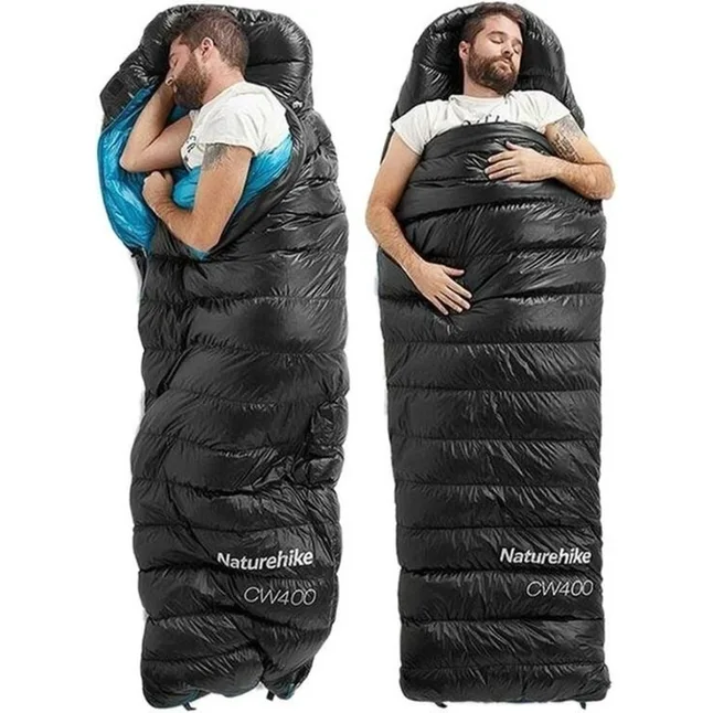 Спальник з натуральним пухом Naturehike CW400 NH18C400-D, p-р M, чорно-блакитний — Photo 3
