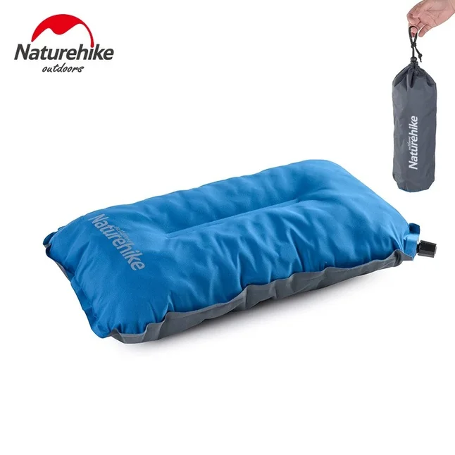 Подушка самонадувна Naturehike Sponge automatic NH17A001-L, світло блакитна — Photo 4