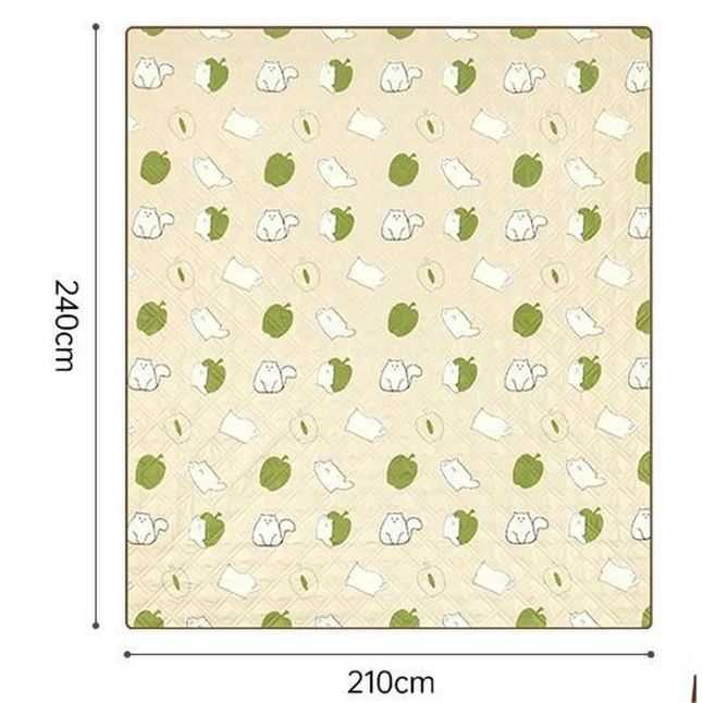 Килимок для пікніка водостійкий Naturehike CNK2350WS010, 210x240 см, бежевий з принтом