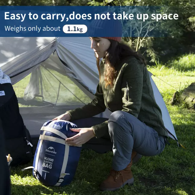 Спальник с капюшоном Naturehike MJ300 CNK2300SD014, темно-голубой — Photo 4