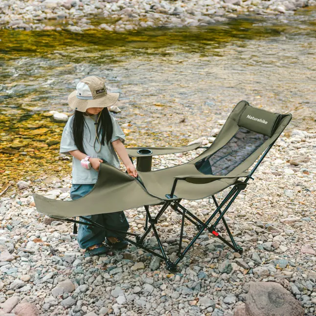 Крісло-шезлонг складане Naturehike CNK2550JJ023 Nightfall T05, сталь, хакі — Photo 6
